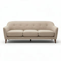 Sofa w kolorze beżowym o wymiarach 200 x 80 x 75 cm z drewnianymi nogami